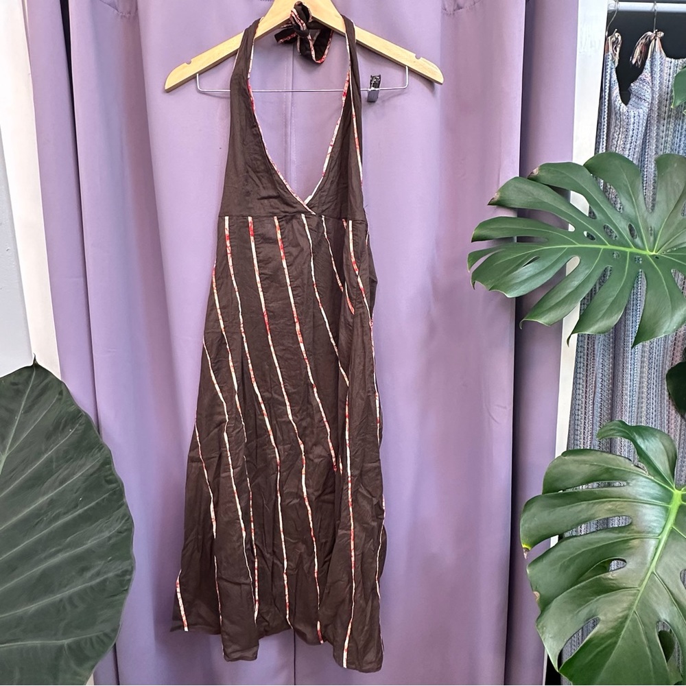 Y2K buffalo david‎ bitton brown halter dress size M
